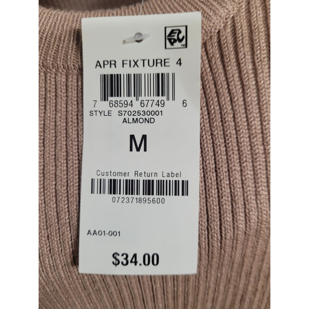 And Now This Almond Ribbed Knit Tie Waist Sweater Vest Sleeveless Top Size M NWT - Picture 4 of 5